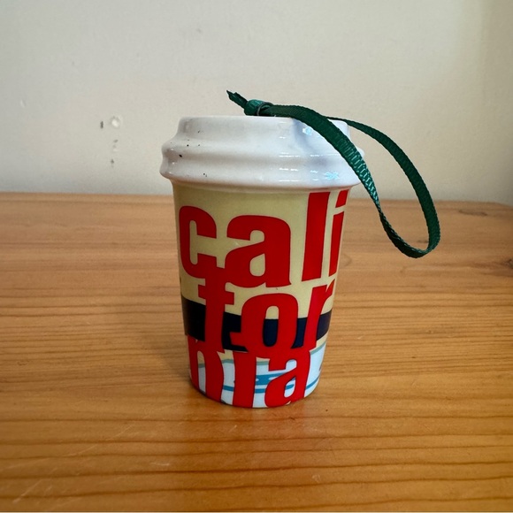 Starbucks Holiday Christmas Tree Ornament California State Beach Coffee Cup - Picture 1 of 5